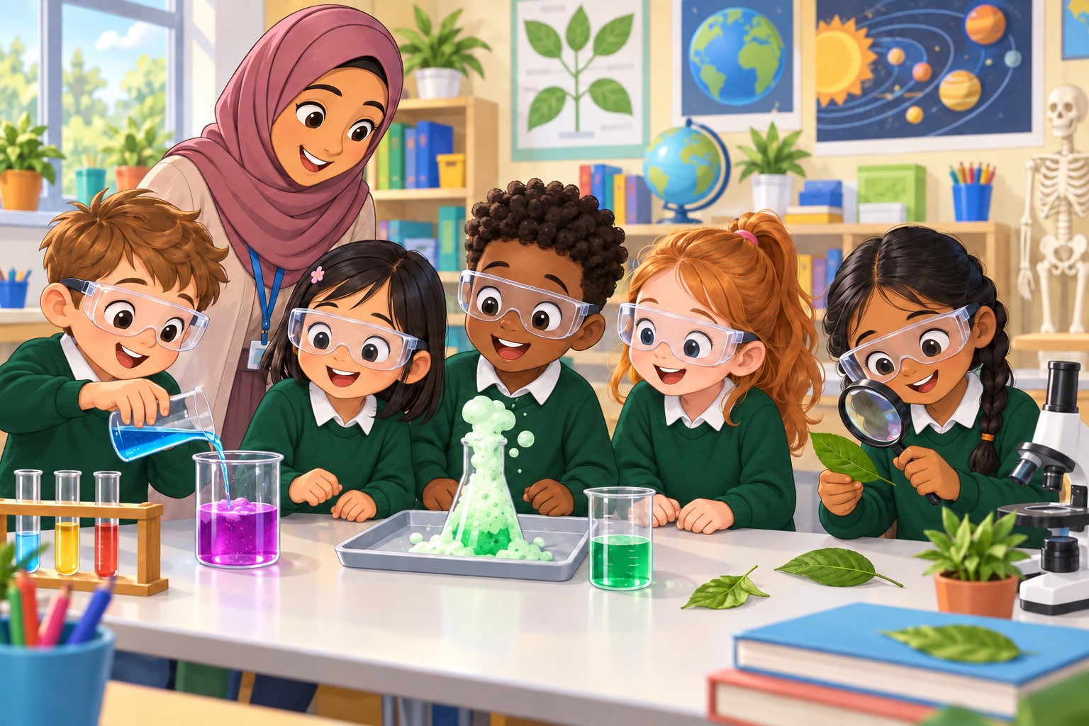 Image of Mini-scientists with Miss Nina.