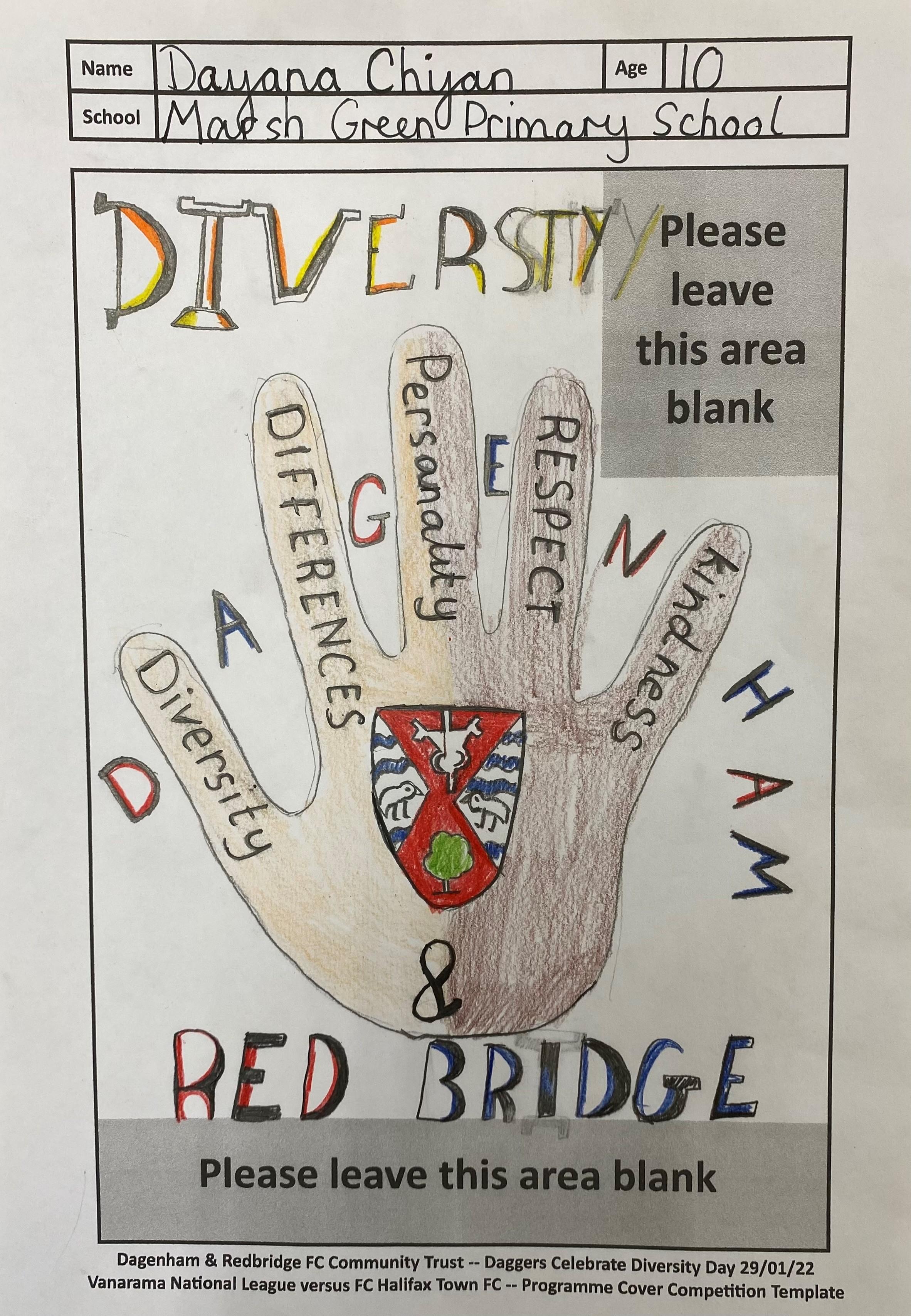 Dayana Chiyan's winning design which featured as the front cover of the matchday programme
