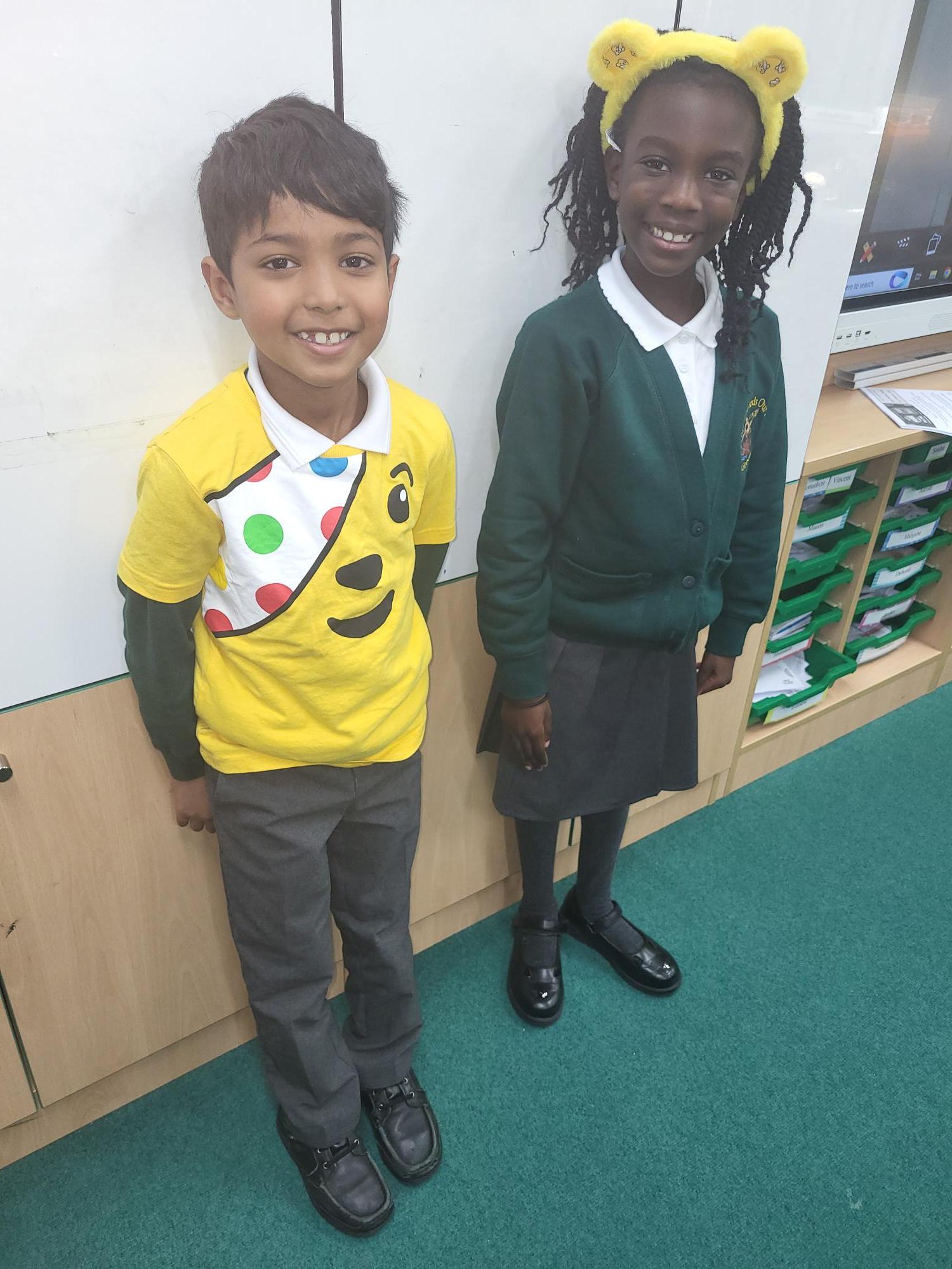 We showed the school value of care by dressing up for Children in Need,