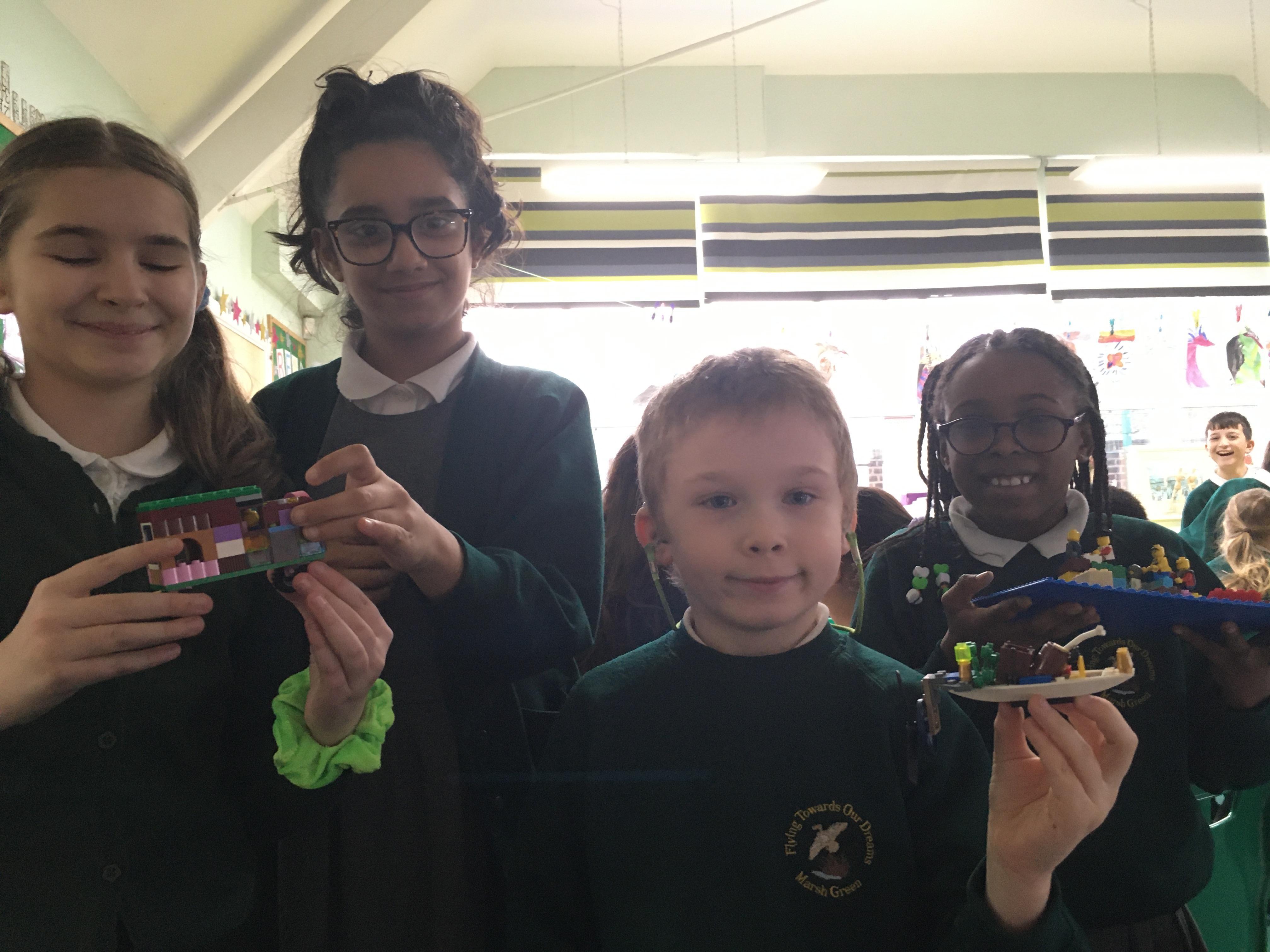 Children work really well together at Lego Club!
